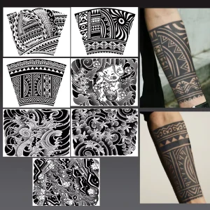 Temporary Tattoo Semi Permanent Tattoo Waterproof Sweatproof Last for 2 Week Realistic Herbal Anti-friction Tattoo for Arm Leg