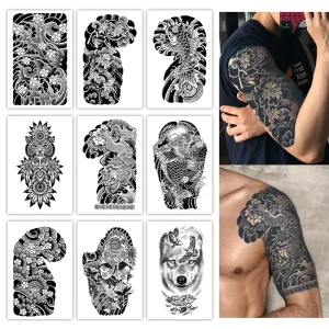 Temporary Tattoo Semi Permanent Tattoo Waterproof Sweatproof Last for 2 Week Realistic Herbal Anti-friction Tattoo for Arm Leg