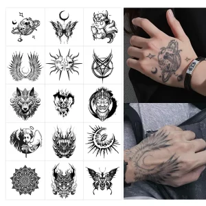 Temporary Tattoo Semi Permanent Tattoo Waterproof Sweatproof Last for 2 Week Realistic Herbal Anti friction Tattoo for Hand Arm
