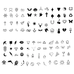 Temporary Tattoo Set Semi Permanent Tattoo Waterproof Sweatproof Last for 2 Week Realistic Herbal Anti friction Tattoo for Arm