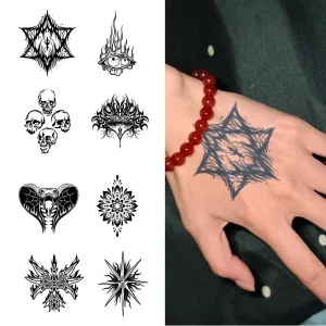 Temporary Tattoo Set Semi Permanent Tattoo Waterproof Sweatproof Last for 2 Week Realistic Herbal Anti friction Tattoo for Arm