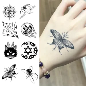 Temporary Tattoo Set Semi Permanent Water Transfer Tattoo Paper Waterproof Sweatproof Last 2 Weeks Realistic Herbal
