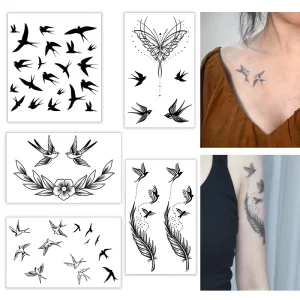 Temporary Tattoo Set Semi-permanent Tattoo Waterproof and Sweat-proof Lasting 2 Weeks Realistic Herbal Anti-friction Arm