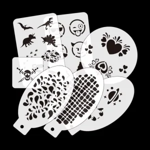 Temporary Tattoo Stencils Face & Body Art Pack Non Toxic Customizable Colors Easy Wash Good Coverage for Adults & Kids Cosplay