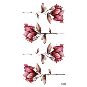 Temporary Tattoo Sticker Flower Rose Flash Butterfly Lace Lady Body Art Arm Fashion Sleeve Women Sticker