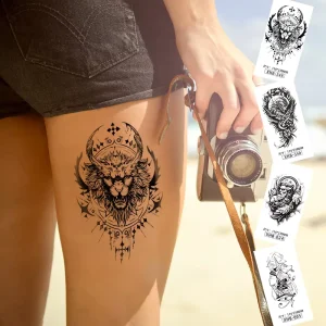 Temporary Tattoo Sticker Non-Toxic Safe Body Art Waterproof Odin & Zeus Mythological Characters