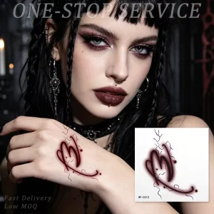 Temporary Tattoo Sticker Red Lightning 12 Zodiac Signs Long Lasting Fake Tattoo for Daily Wear