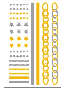Temporary Tattoo Sticker for Kids Water Transfer Body Face Neck Arm Non-toxic Hot Stamping Gold Silver Tattoos