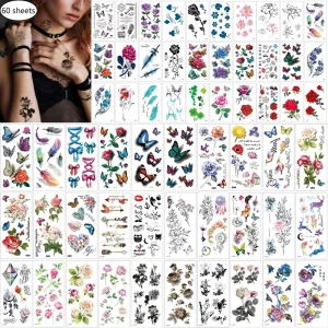 Temporary Tattoo Stickers Waterproof Symbol butterfly Flower Pattern Female Temporary Tattoo Stickers