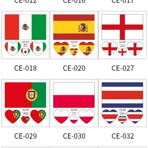 Temporary Tattoo USA Canada Mexico Flag Water Proof Sticker for Sports Game