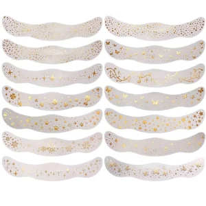 Temporary Tattoo Waterproof Long Lasting Metallic Body Art Sticker for Women White Paper