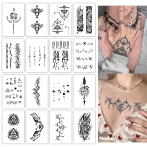 Temporary Tattoo Waterproof Sweatproof Semi Permanent Tattoo Last for 2 Week Realistic Herbal Anti friction Tattoo for Arm Leg