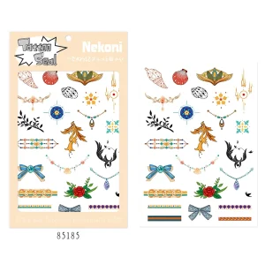Temporary Tattoos Stickers Illustration Sticker Body Arm Painting Fake Jewels Tatoo Girls for Water Transfer Tattoo