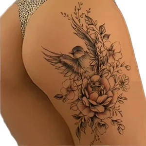 Temporary Tattoos Stickers Small Size Butterfly Skull Design Waterproof Sweatproof Tattoo Sticker for Women Men