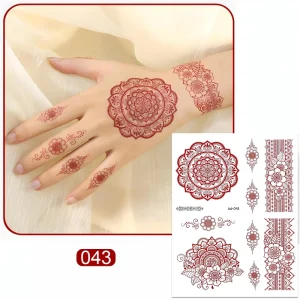 Temporary Waterproof Henna Tattoo Stickers Star Shape 1 Week Durability Face Body Application PVC Paper