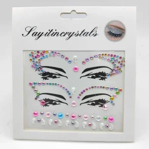 The Popular Festival Party Colorful Face Gems Stick on Body Crystal Rhinestones Face Jewels Stickers for Make up