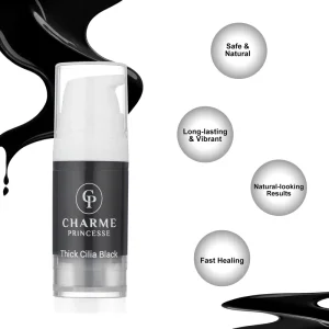 Thick Cilia Black Semi Permanent Makeup Pigment Microblading Tattoo Ink for Eyelash Eyebrow Long Lasting Ink