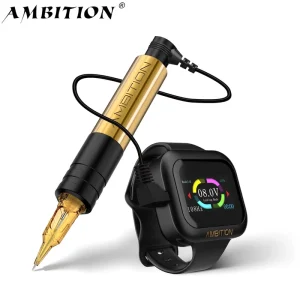 Tiny 3.5mm Stroke Permanent Makeup RCA Rotary Tattoo Machine Pen with S1 Watch Battery for Eyeliner Scalp Eyebrow Lips