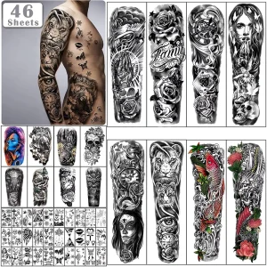Tiny 30sheets Temporary Eco friendly Tattoo Stickers for Girls Adult Women or Men (Total 46 Sheets)