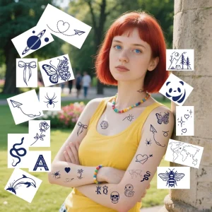 Tiny Size Skin Safe 15 Days Long Lasting Realistic Temporary Body Sticker Tattoo Sexy White Paper Semi Permanent Juice Ink