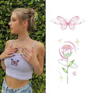 Tiny Waterproof Multi Color Temporary Tattoo Stickers Festival Accessories for Girls Body Application Made of Paper