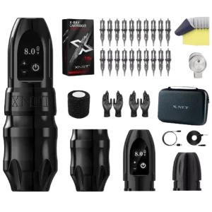 Titan Wireless Rotary Tattoo Pen Machine Complete Full Kit Set with Cartridge Needle and Accessories