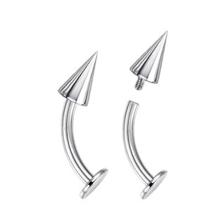 Titanium ASTM F136 16G Curved Rook Eyebrow Barbell With Spikes Body Piercing Jewelry Titanium Earrings Surgical Grade