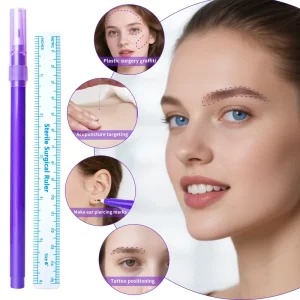 Tondaus Plastic Disposable Soft Tattoo Skin Marker Pen Measuring Ruler for Microblading Eyebrow Positioning Tattoo Accessories
