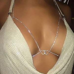 Top Seller High Quality Rhinestone Nipple Piercing Body Chain Engagement Wedding Trendy Sexy Bikini Belly Bra Party Nightclub