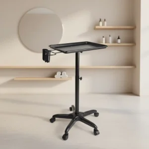 Top Selling Modern Salon Durable Aluminum Tray Cart Multi Use Mobile Organizer for Salons Spas Shops Workshop Apartment 4 Wheels