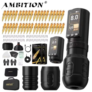 Torden Max 2400mAh Brushless Motor Tattoo Gun Set 3.5 4.0mm Stroke Professional Wireless Rotary Tattoo Pen Machine Kit