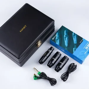 Tour Permanent Tattoo Pen Stainless Steel Electric Tattoo Kit with Needle Cartridges