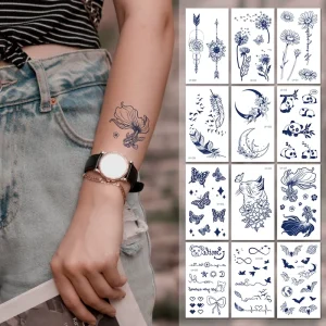 Transfer Tattoos Temporary Tattoo Stickers Panda Fish Flower Waterproof Temporary Tattoo Sticker Butterfly Rose Flow