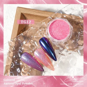 Translucent Aurora Mirror Chrome Powder Clear Pearlescent Pigment for Wedding Nail Design