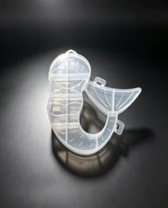 Transparent Clear White Mermaid Shape PP Plastic Storage Box with Hinged Lid for Hair Clips Earrings Beads