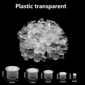 Transparent Plastic Disposable Permanent Makeup Pigment Cups 1000pcs Pack 11x13mm Multiple Sizes Tattoo Ink Cups