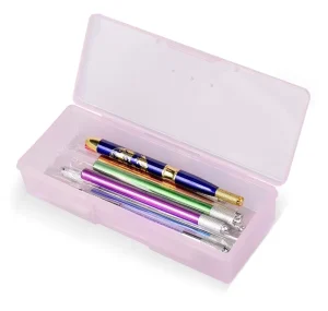 Transparent Plastic Tattoo Storage Box with Pen Holder Organizer Nail Tool & Microblading Pen Collector Tool Box
