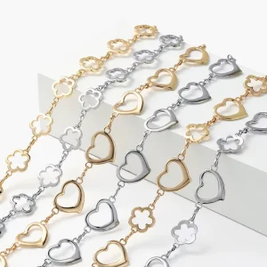 Trend Tassel Silver Flower Heart Gold Elegant Body Chain Belly Chain for Women Bikini Body Jewelry
