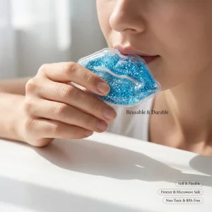 Trending Pink Glitter Lip Ice Pack Reusable Mini Lip Shaped Gel Pack Pain Relief Stress Relief Social Media Beauty Routine Gift