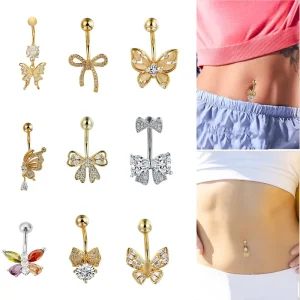 Trendy Fashionable Body Jewelry Butterfly Designer Personalized Puncture Navel Nails Jewelry for Party
