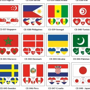 Trendy Flag Tattoo Decals USA Canada Mexico Waterproof Temporary Sticker for Football Game Festival Party