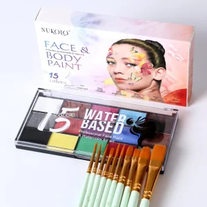 Trendy Halloween Face Paint Kit 15 Colors Matte Body Art Makeup Non Toxic Set