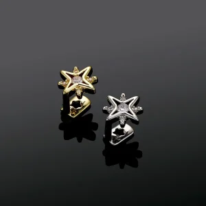 Trendy Hip Hop Pentagram Teeth Grillz Iced Out Zircon Star Dental Jewelry Gold Silver Personalized Street Jewelry