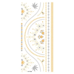 Trendy Waterproof Metallic Tattoo Stickers Featuring Colorful Designs for Children and Adults Metallic Tattoo Sticker