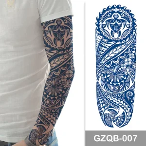 Tribal Designs Waterproof Non-Toxic Juice Ink Semi Permanent Full Arm Temporary Tattoo Stickers for Men and Women