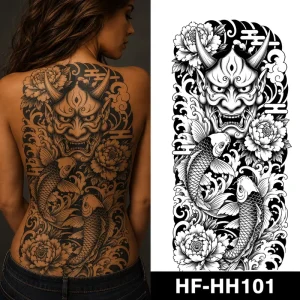 Tribal Dragon Full Back Temporary Tattoo Sticker for Men Large Size Waterproof Long Lasting Body Art Factory