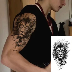 Tribal Fake Temporary Tattoos for Adult Black Tribal Water Transfer Tattoo Men Women Realistic Face Decoration Tattoo Stickers