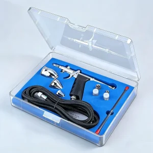 Trigger Airbrush Kit with 3 Cups 0.3/0.5/0.8mm Nozzles for Nail Art Model Painting