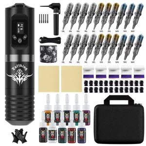 Tuffking Tattoo Pen Machine Kit Wireless Tattoo Gun Set for Professional Artist Body Art Complete Tattoo Kits