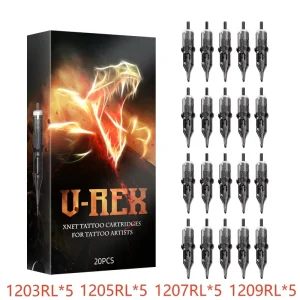 U REX 20pcs 12#0.35mm 3RL 5RL 7RL 9RL RL Round Liner Mixed Size Professional Disposable Tattoo Cartridge Needle Sterilized Safe